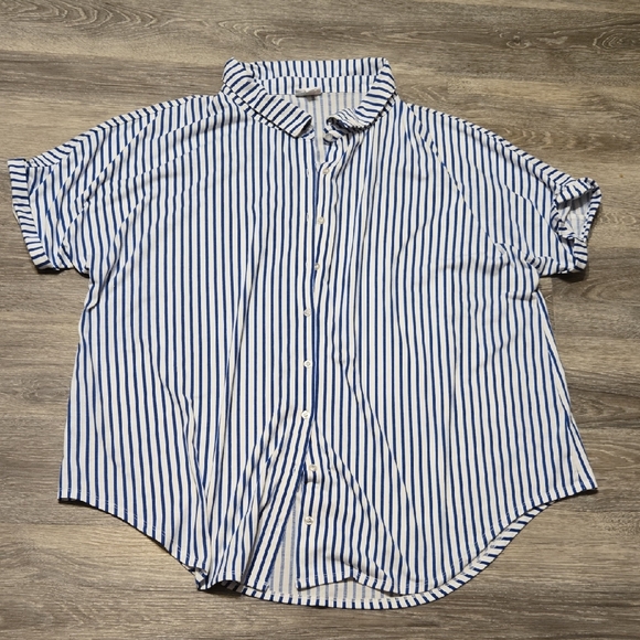 LuLaRoe Tops - Lularoe Charlie Striped Button Up Sz 2X